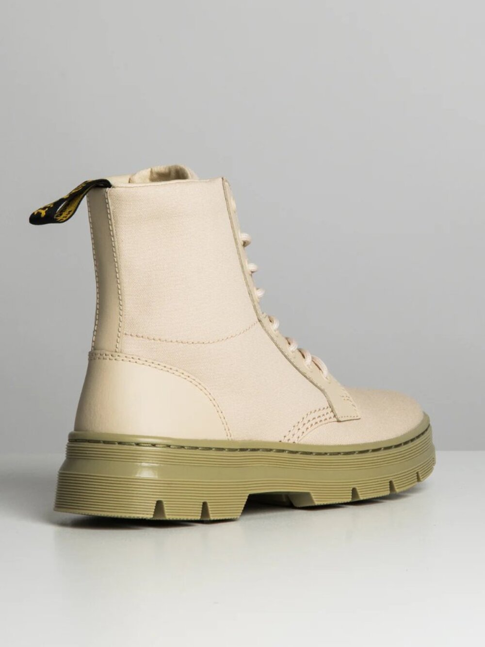 Dr. Martens Boots Sz 9 Womens Parchment Beige Combs Canvas Milled Coated Leather - Picture 13 of 15